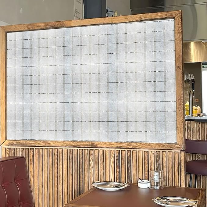 Window Privacy Film, Frosted Glass Decorative Static Cling, Removable Sun Blocking Vinyl Covering,Window Film for Home Kitchen Living Room Bathroom, Star Shield,17.3" x 78.7"