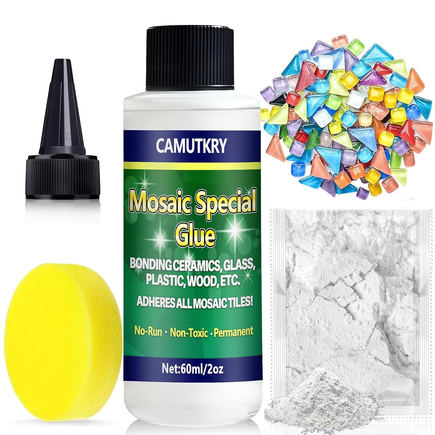 Mosaic Tile Toolkit, Mosaics Glue, Mosaic Tiles and Mosaics Grout, Essential for Handmade Grouting and Perfect for DIY Craft Projects