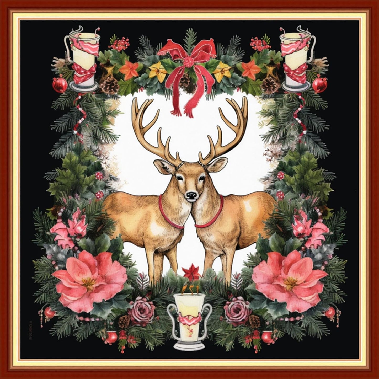 DMCVIVR Stamped Cross Stitch Kits for Adults Beginners Embroidery Kits 11CT Needlepoint Kits Cross Stitch Patterns Embroidery Patterns&Magic Elk 18x18 inch