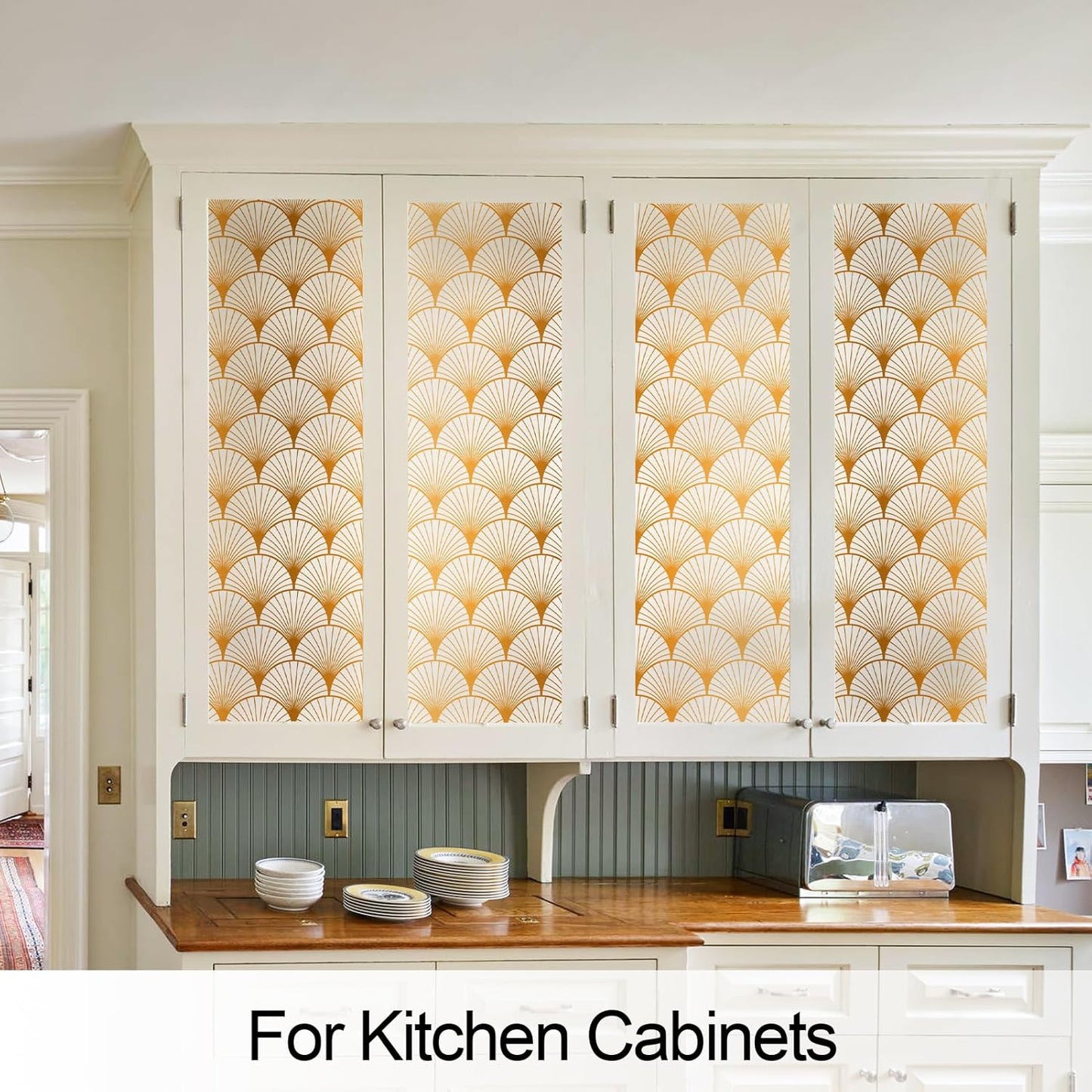 DKTIE Geometric Art Stained Glass Window Film Bathroom Window Privacy Film Frosted Glass Static Clings Non Adhesive with Installation Tools, Modern Home Improvement Style (S117, 17.7'' x 118.1'')