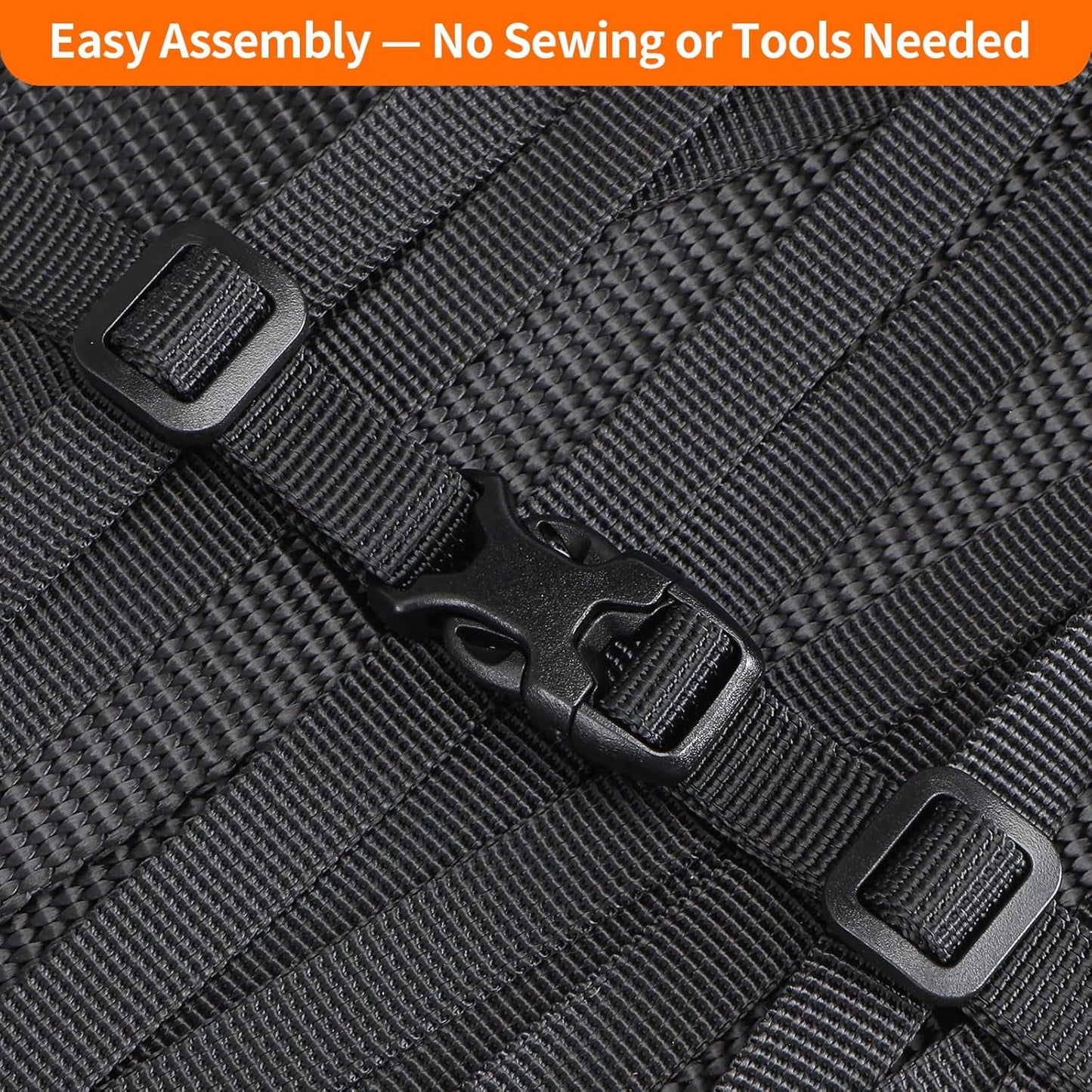 Buckle and Strap Set 3/8", 10 Yards Webbing Strap, 10-Pack Dual Adjustable Side Release Plastic Buckles, 20 Tri-Glide Slider Clips, Black (3/8 Inch Combo Set)