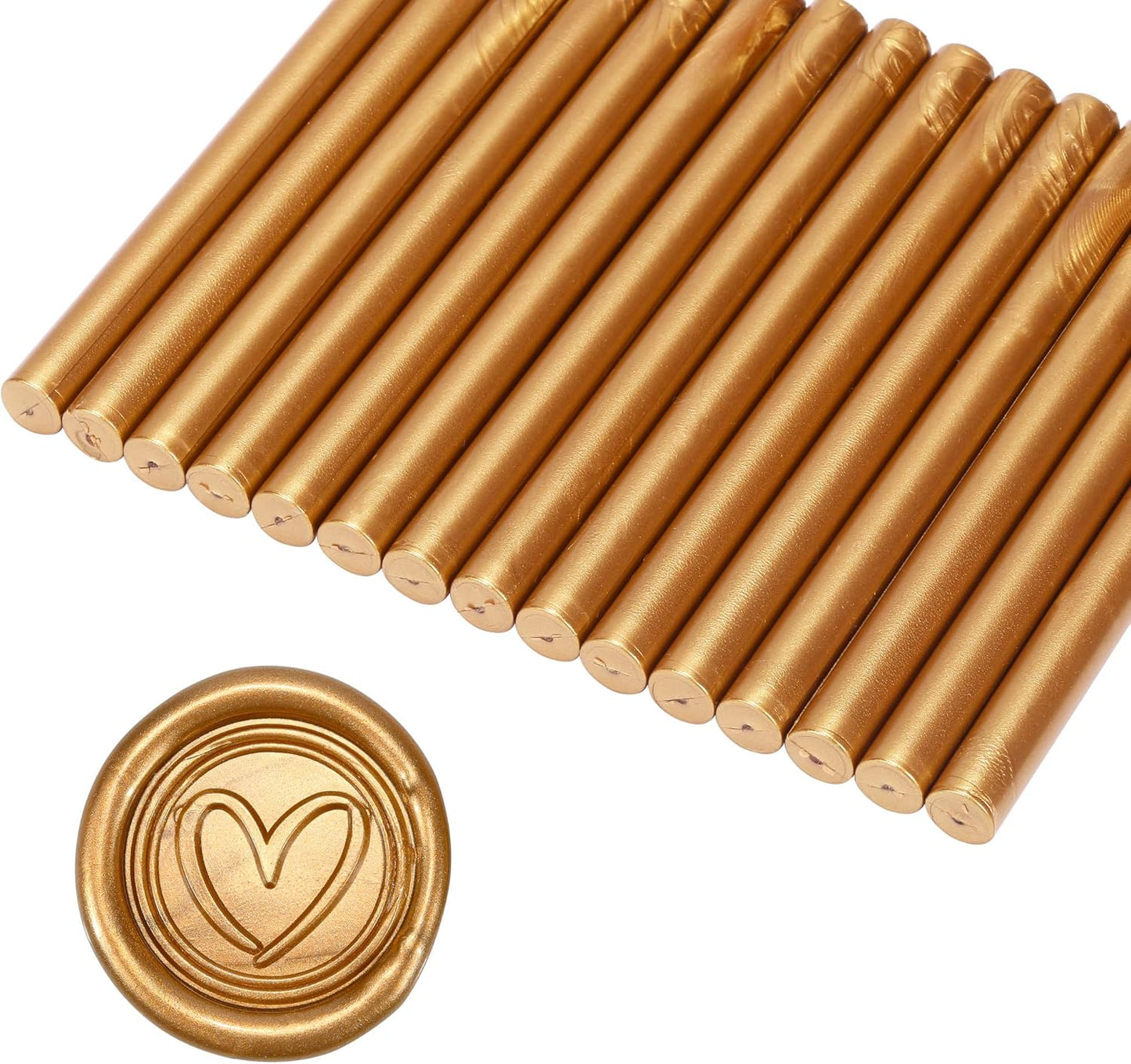 Yoption 15 Pieces Antique Gold Glue Gun Sealing Wax Sticks for Wax Seal Stamp, Great for Wedding Invitations, Envelopes, Cards, Christmas Gift Ideas, Wine Packages (Antique Gold)
