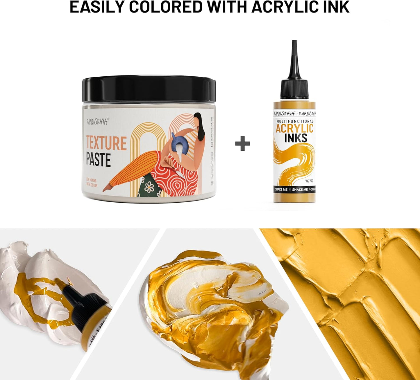 Kamenskaya Texture Paste - Modeling Paste Acrylic Medium for Acrylic Paint - 16.9 fl oz (500 ml)