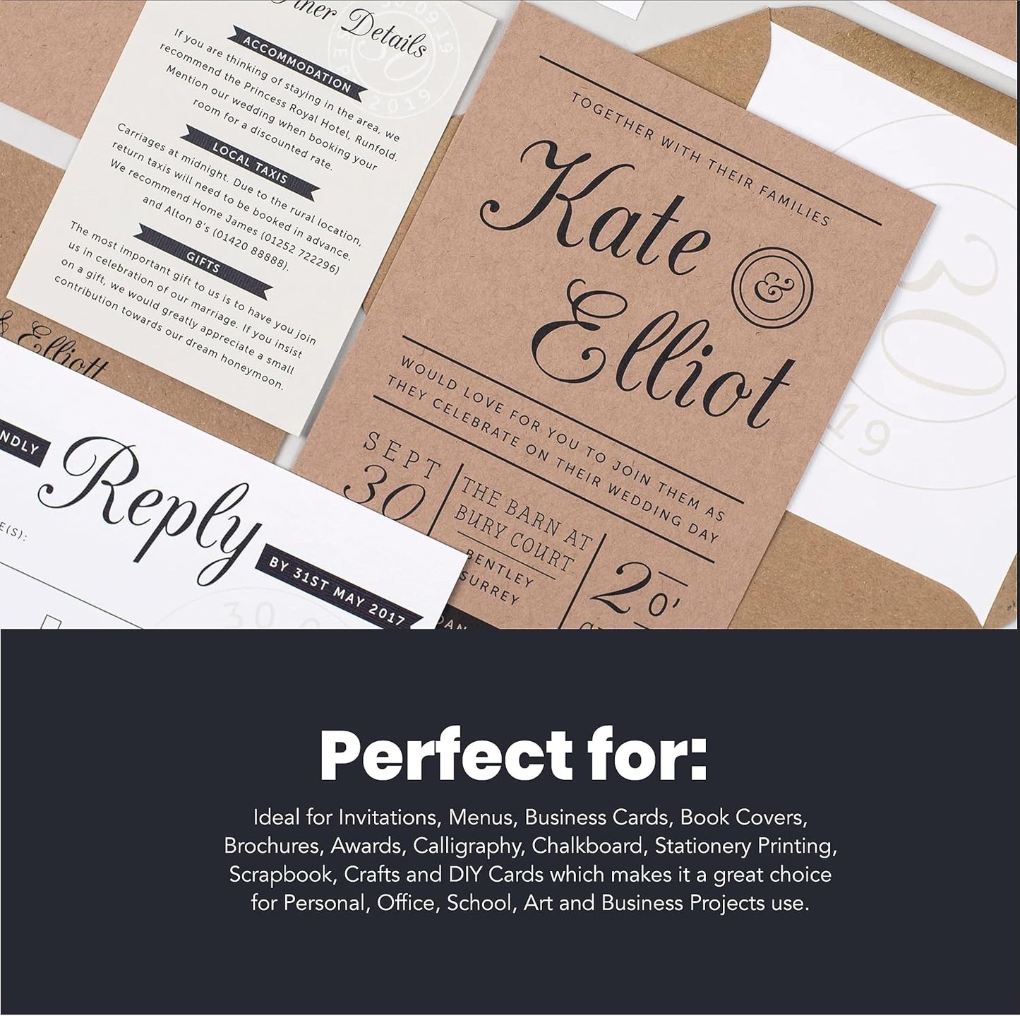 Kraft Cardstock Thick Paper 50 Sheets, 8.5" x 11" Heavyweight 92lb Cover Card Stock for Crafts and DIY Cards Making