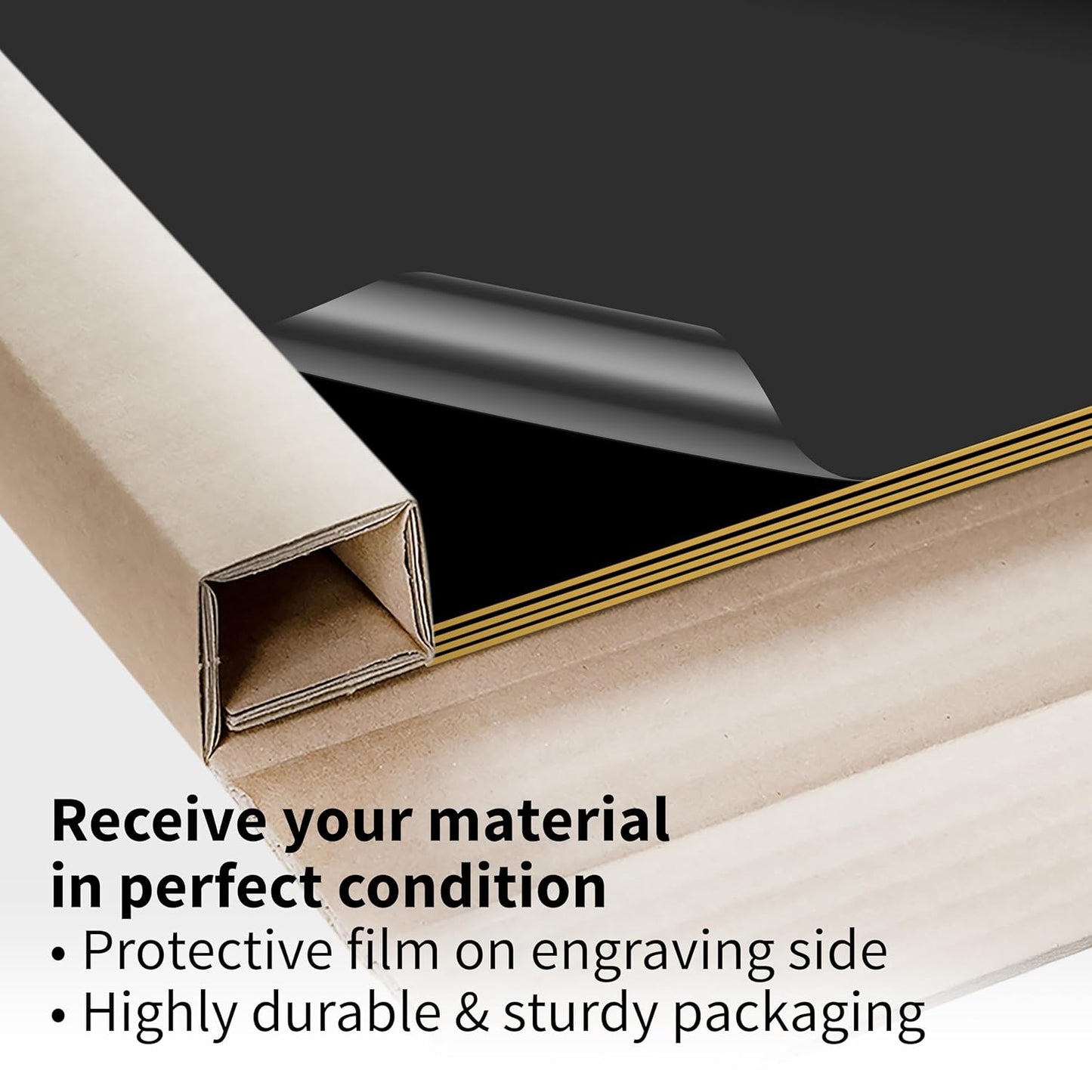 Trotec TroLase | 12"x24"x1/16", 4 Pcs | Gloss Black/White | 2 Ply | Modified Acrylic | Laser Engraving Double Color Plastic Sheet | Engraving Blanks for Laser, Saw, Guillotine | Made in USA