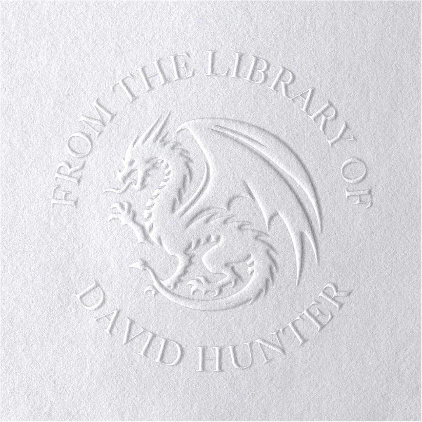 Dragon Book Embosser, Custom Round Library Book Embosser, Fantasty Fiction Dragon Ex Libris Embosser, Gift for Book Lover | Black or Pink Embosser (Dragon #3)