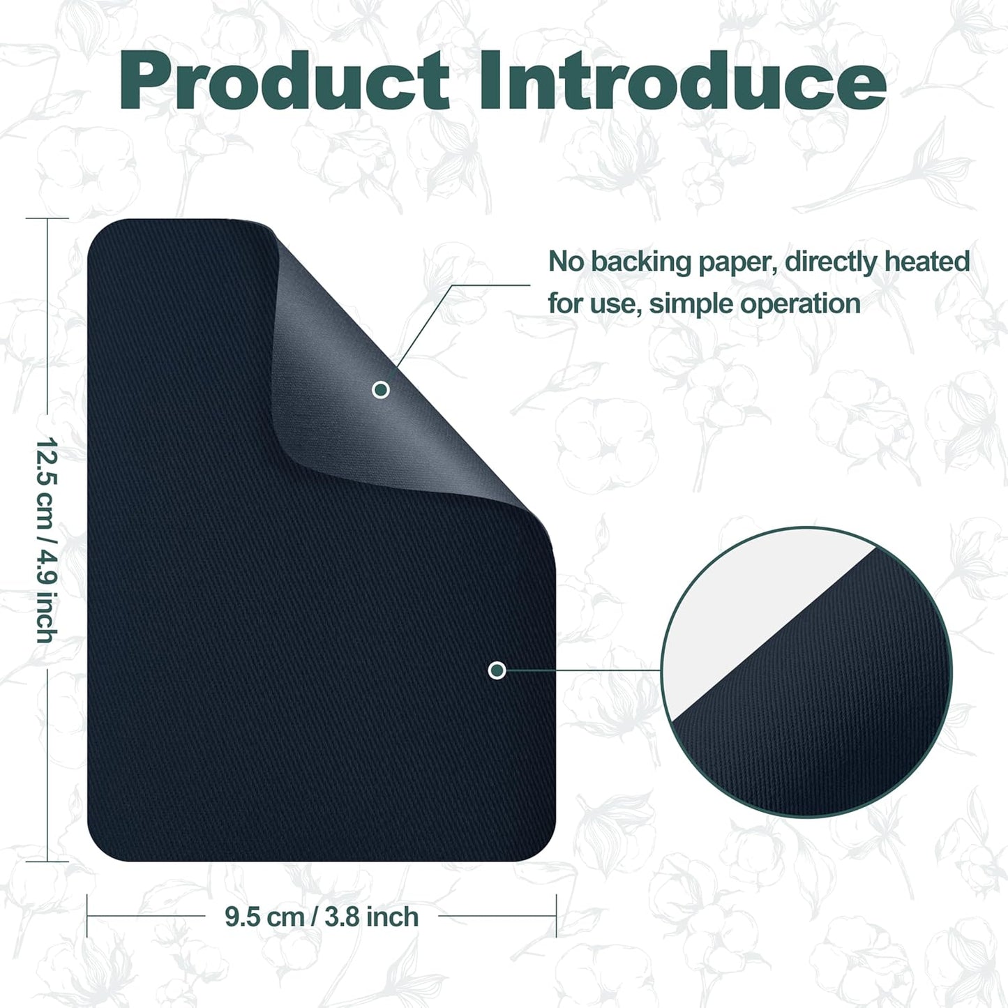 Iron on Patches for Clothes, 8 Pieces Patches for Cloth, 100% Cotton Fabric Patches for Clothing, Bag, Hat Repair, Clothing Repair Decorating Kit 3.7" by 4.9" (9.5 cm x 12.5 cm, Dark Blue)