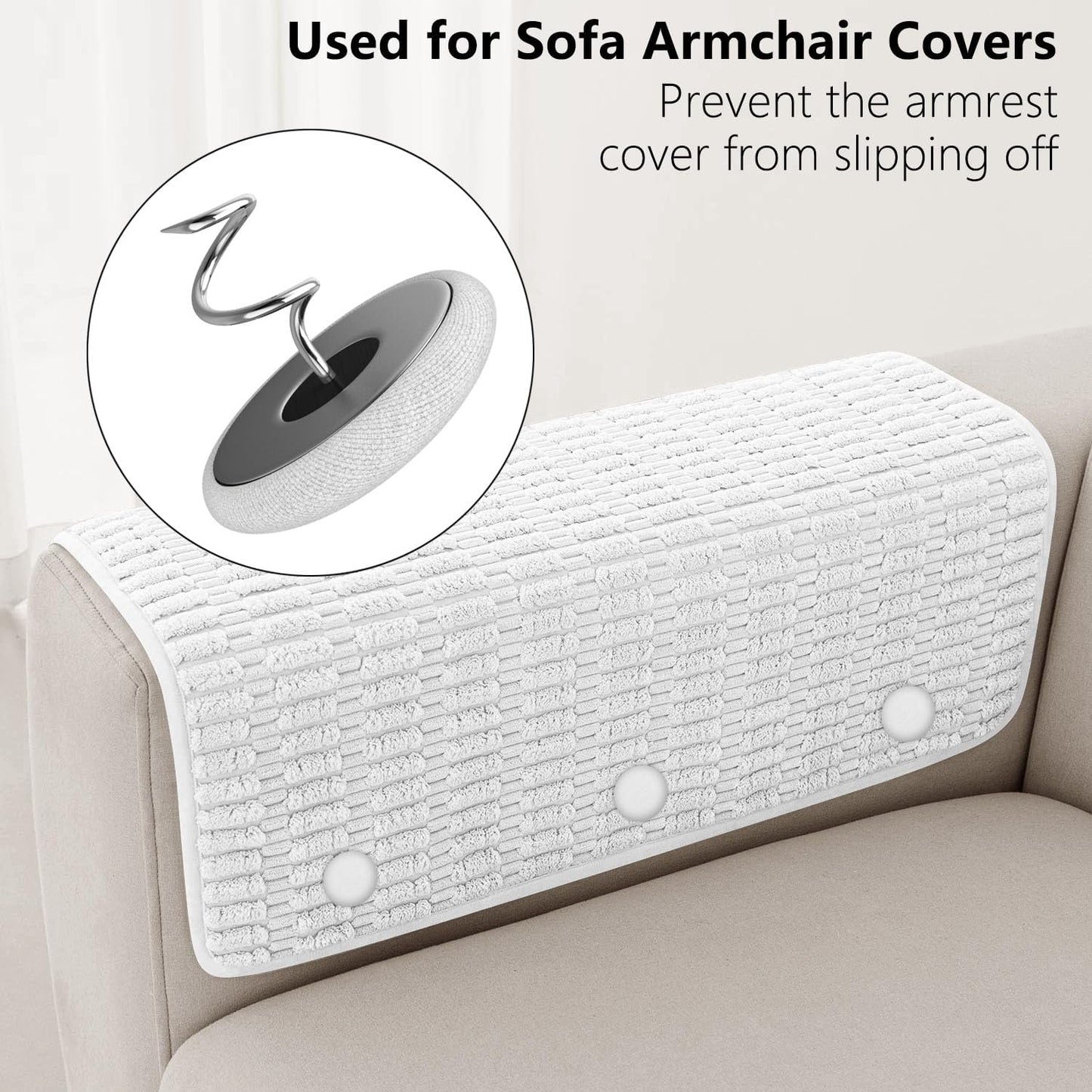 Linen Fabric-Covered Twist Pins - 8 Colors Upholstery Pins & Bed Skirt Pins -Used to Secure Sofa Cushion, Armrest Covers, Furniture & Bed Skir(12, White)