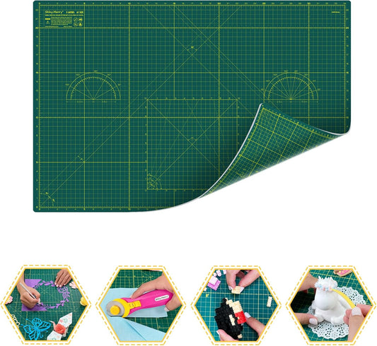 Self Healing Cutting Mat A1 24"x36" – Double Sided 5-Ply Craft Mat for Sewing, Quilting, Fabric, Scrapbooking – Green/Green