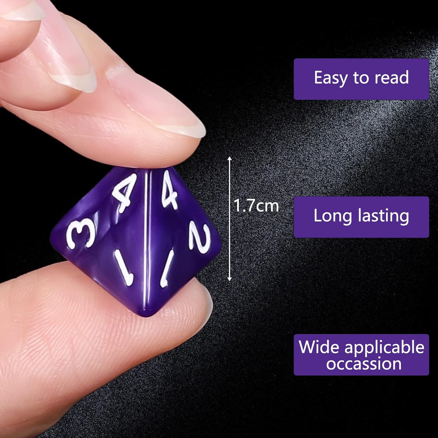 CiaraQ DND Polyhedral Dice (100pcs) with A Dice Bag Compatible with Dungeons and Dragons DND RPG MTG Role Playing Table Games (D4 dice, 10 colors-100 pcs)