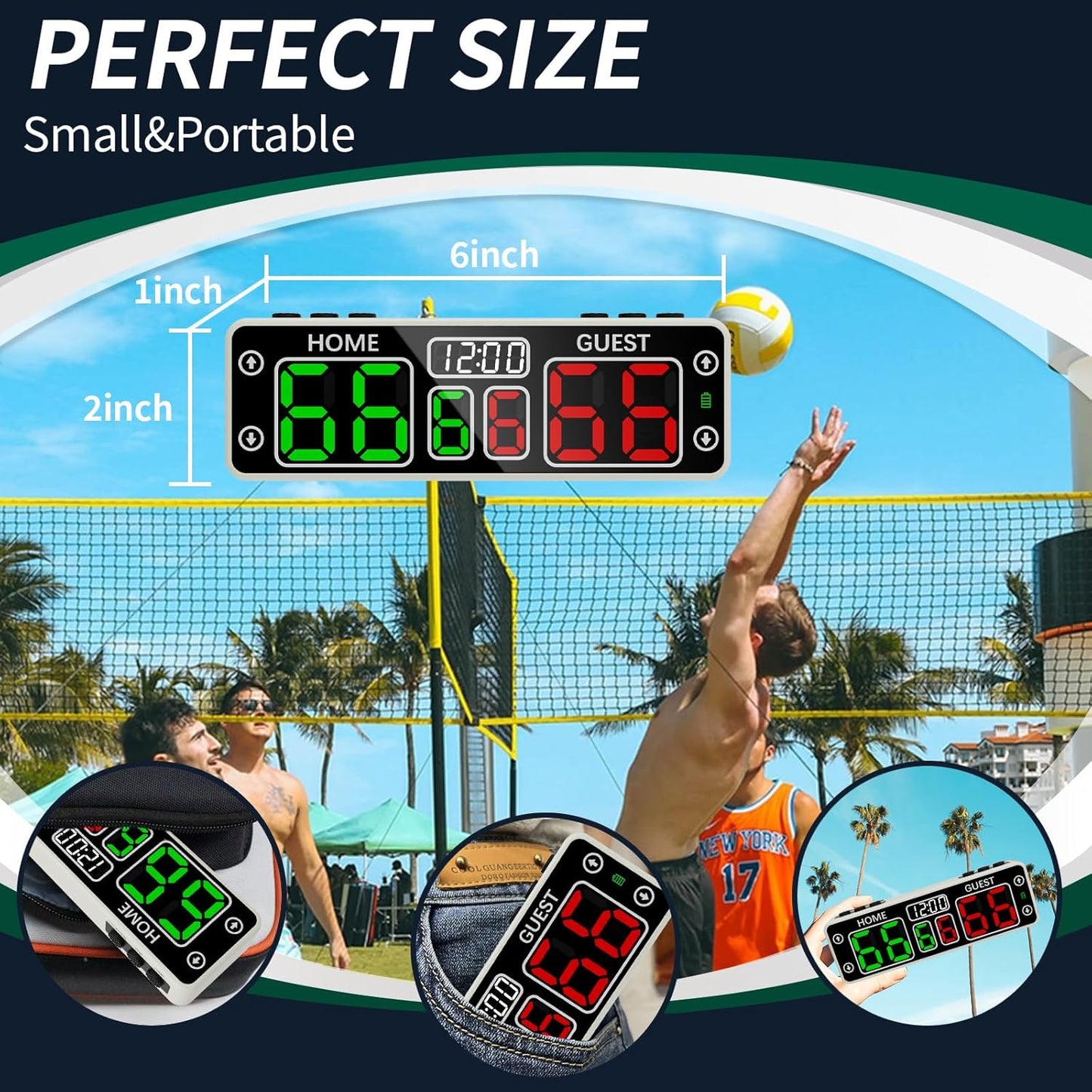 YZ Upgraded Digital Scoreboard with Timer, Mini Magnetic Electronic Scoreboard, LED Portable Scoreboard Basketball, Cornhole Score Keeper for Indoor&Outdoor Games