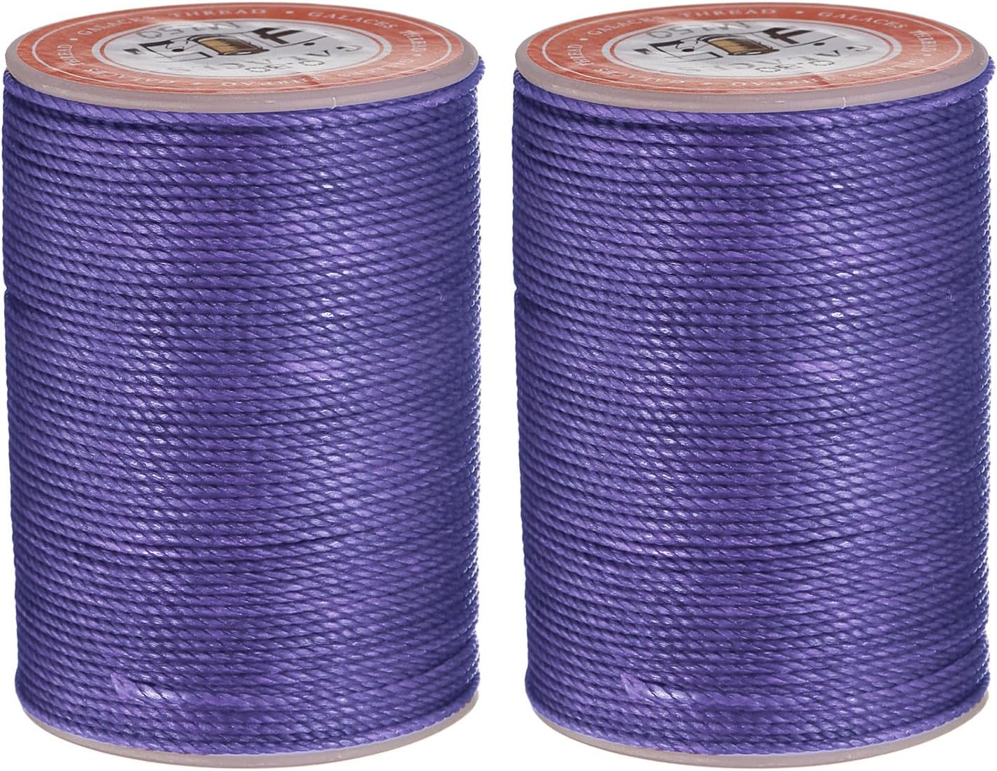 uxcell Round Leather Sewing Waxed Thread, 55m / 60 Yards Polyester Wax String, 0.80mm Wax Stitching Cord for Leather Crafts, Bookbinding, Bracelets Braided, Purple, 2pcs