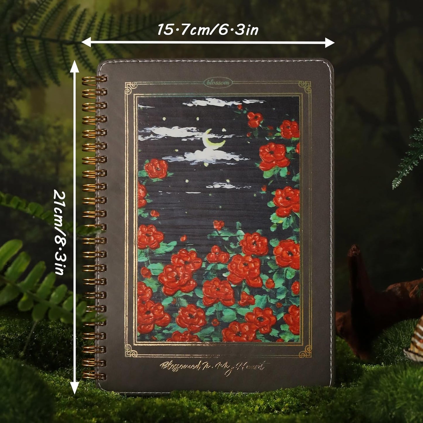 Spiral Notebook for Women, Durable A5 Leather Hardcover Notebooks, 140 Lined Pages, Cute Notebooks for Perfect Supplies at School, 8.3 x 6.2 in