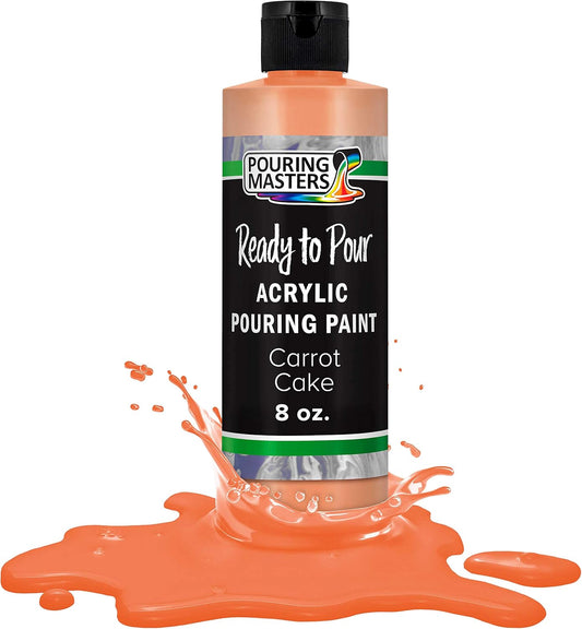 Pouring Masters Carrot Cake Ready to Pour Acrylic Pouring Paint - Premium 8-Ounce Pre-Mixed Fluid Acrylic Paint - Fluid Art Supplies for Canvas, Wood, Paper, Tile & Rocks