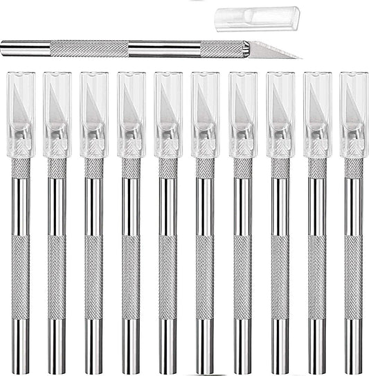 15 Pack Exacto Knife Set, Hobby Knife, Back to School Supplies Craft Knifes Kit for Art, Carving, DIY, Scrapbooking, Art, Cutting, Stencil(Silver)