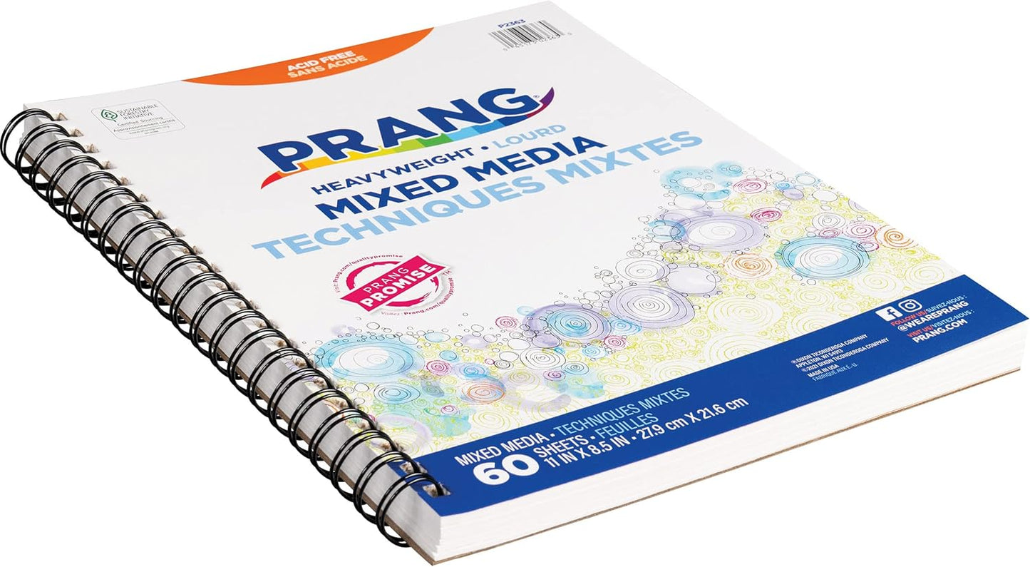 Prang (Formerly Art Street) Mixed Media Journal, Heavyweight, 8.5" x 11", 60 Sheets