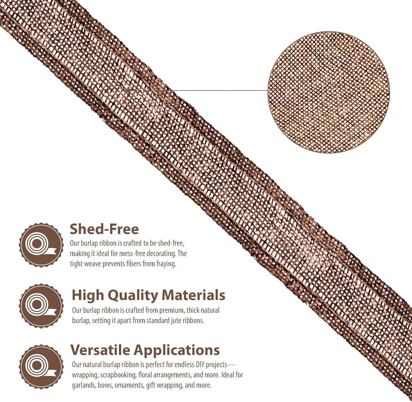 Mandala Crafts Brown Burlap Ribbon 1 Inch Wide Jute Ribbons for Crafts - 20 Yds Roll Rustic Burlap Wrap Trim Ribbons for Wreaths Bows Wedding Party Decoration