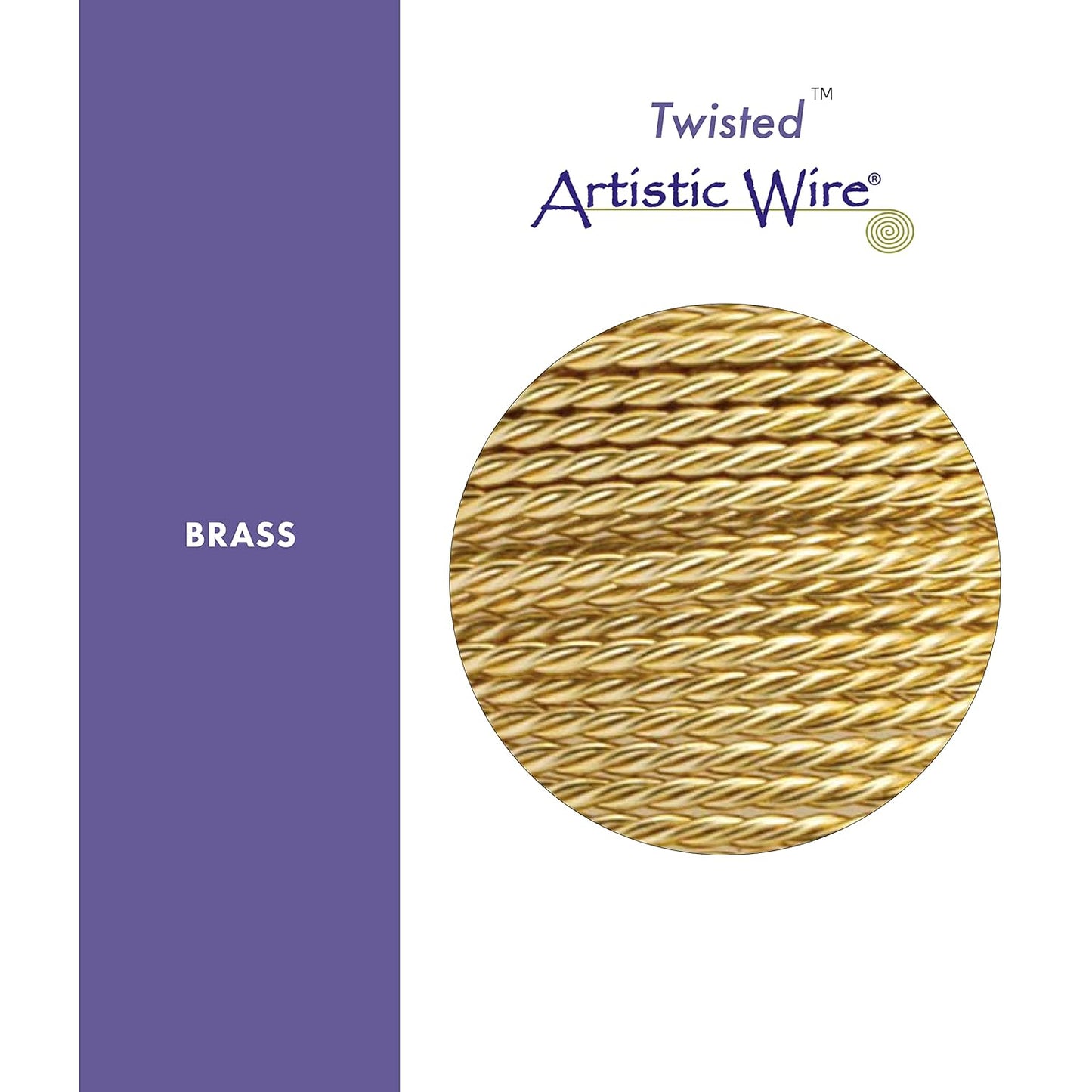 Artistic Wire, 24 Gauge / .51 mm Tarnish Resistant Brass Craft Wire, Round Twist, 10 yd / 9.14 m