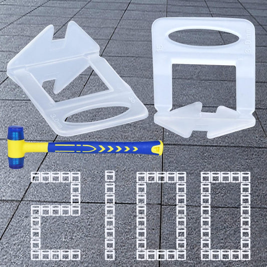 Tile Leveling System Clips Spacers Tile Leveler Clips DIY Tile Leveler Spacers 2100 Pcs 1/8" (3mm) for Professional Ceramic Tile and Stone Installation (2100 1/8")