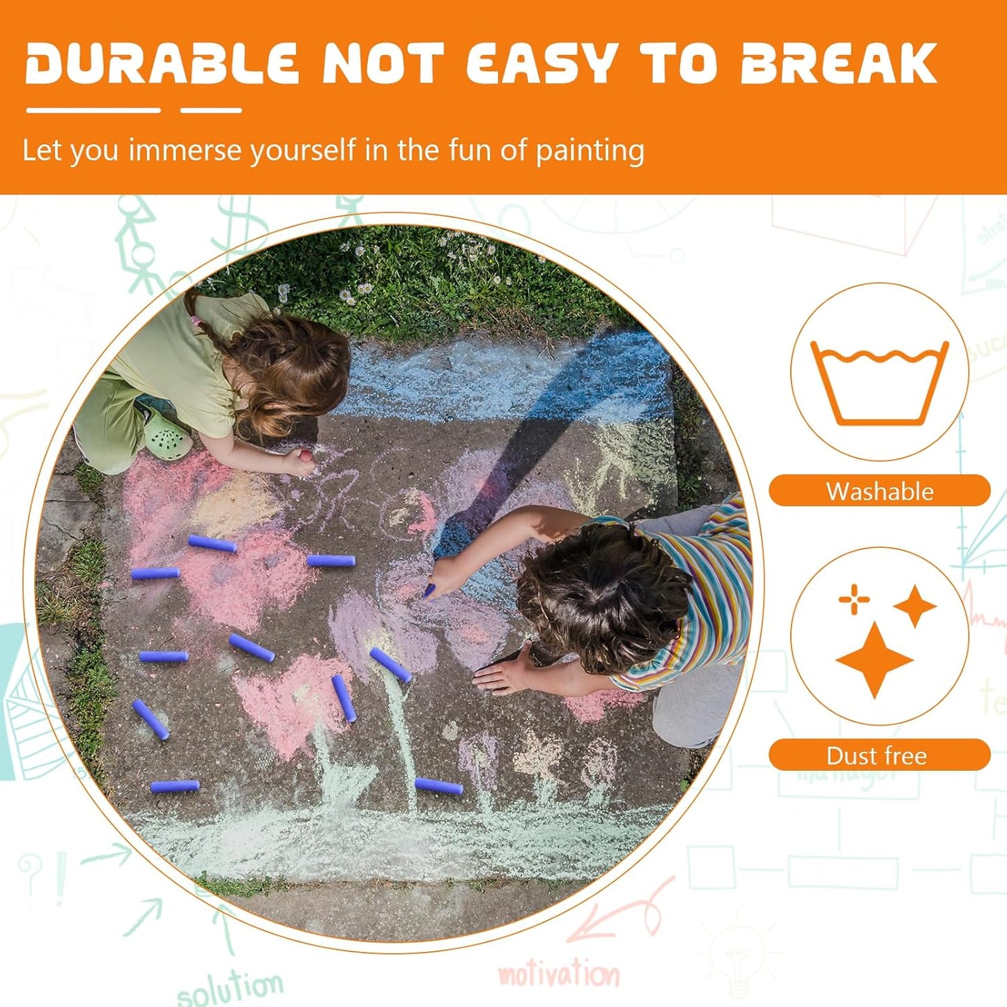 20 Pcs Sidewalk Chalks for Kids Non Toxic Jumbo Chalk for Party Gift Outdoor Art Classroom Play Painting (Purple)