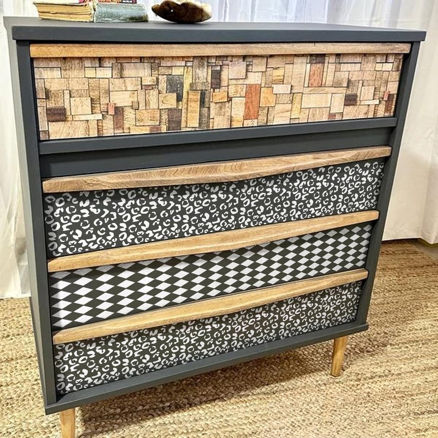 Cubist Mixed Media Layering Stencils for Painting on Wood, Texture Demask Leaf Tree Brick Striped Background Pattern Stencils for Crafts Wall Shoe Cards Canvas Furniture (Texture)