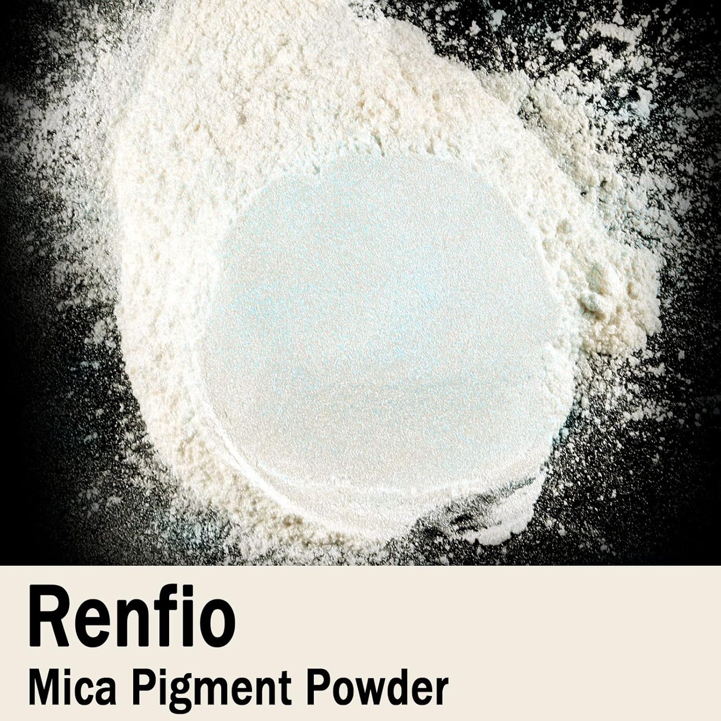 Renfio 100g Mica Powder Pigment, Metallic Natural Dye Mineral Pearl Shimmer Epoxy Resin Dye for Painting Soap Making Slime Bath Bombs 3.5 Oz - Pearl Blue