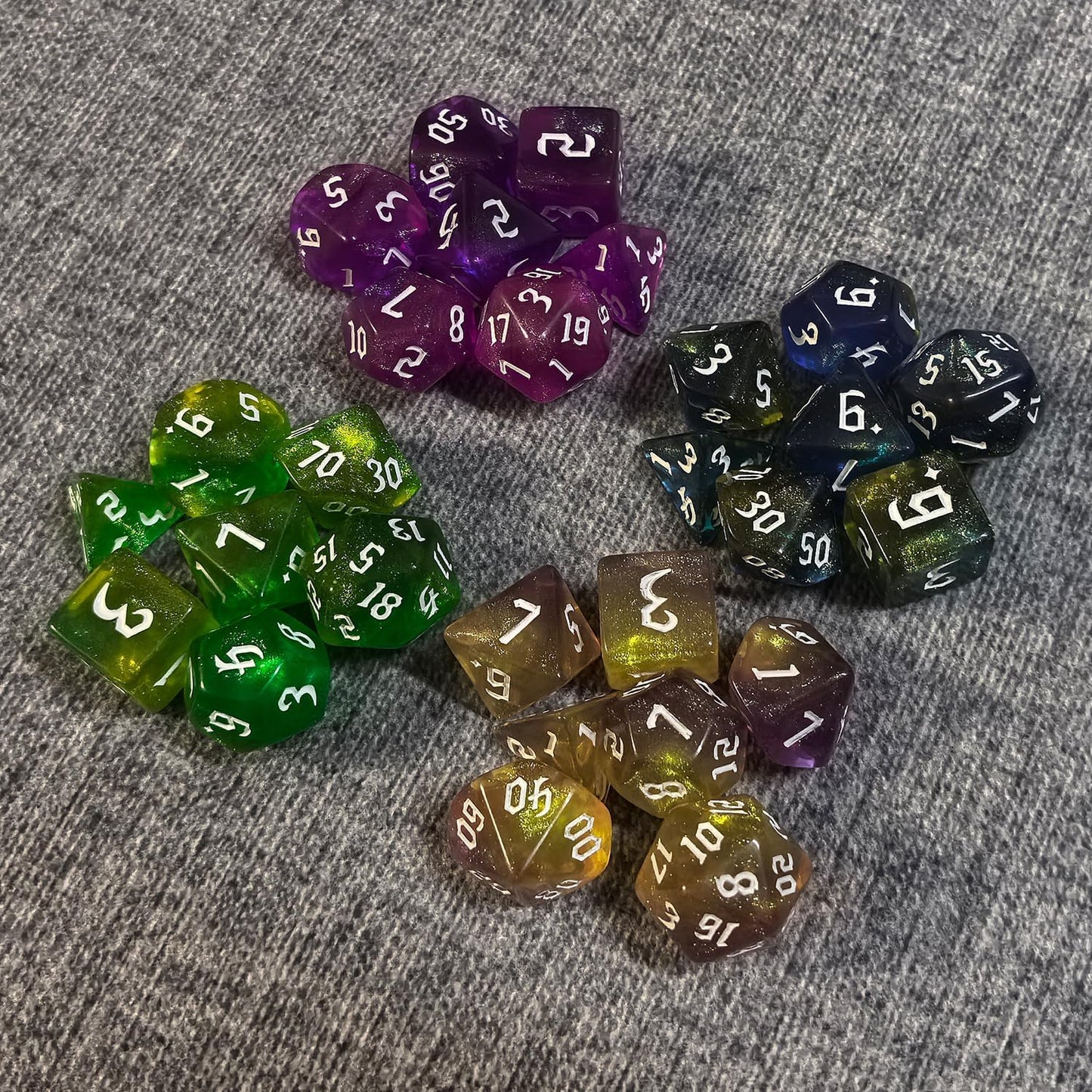 DND RPG Dice Set, Nebula Polyhedral Dice for Dungeons and Dragons, Mystery 7-Piece Set (Pale Yellow)