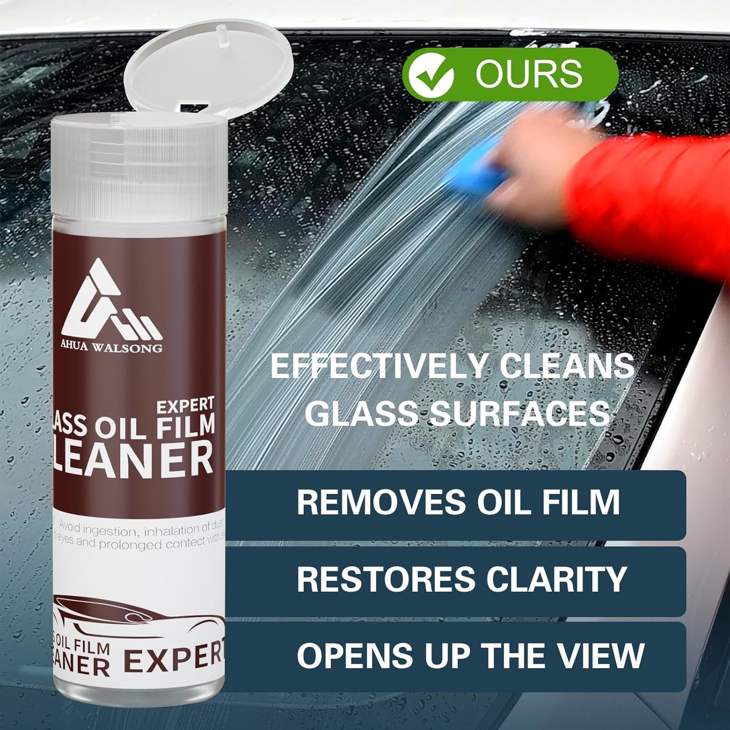 Glass Polish 50ml Cerium Oxide Glass Polishing Solution for Removing Oil Film, Water Spots, Eddies, Glass Water Stains, Wiper Marks on The Glass Surface, Restoring clearity