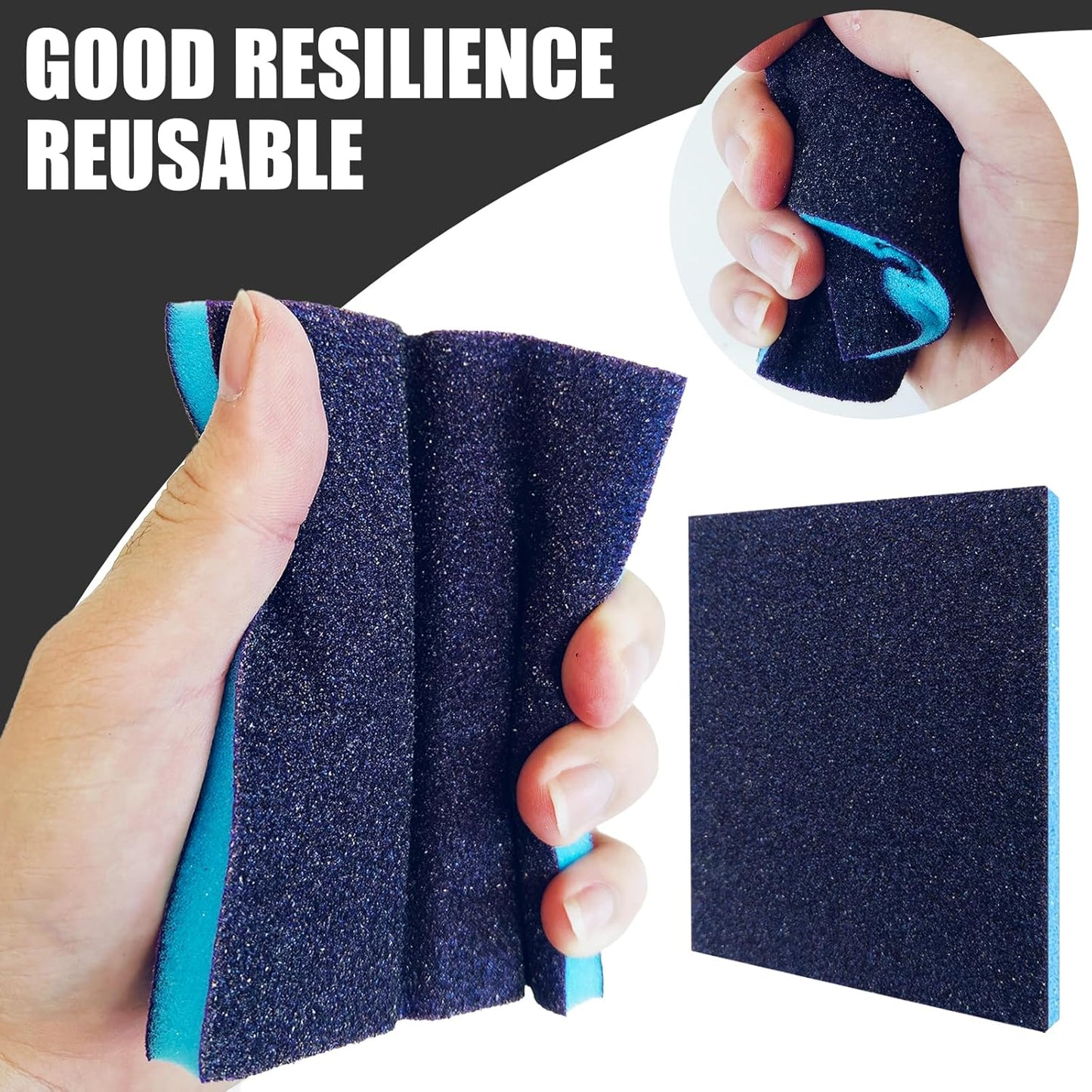 18pcs Sanding Sponge 180 grit Soft Sanding Block Washable and Reusable, Double-Sided Sponge Sanding Blocks Wet Dry Sandpaper Pad for Wood Metal FurniturePaint