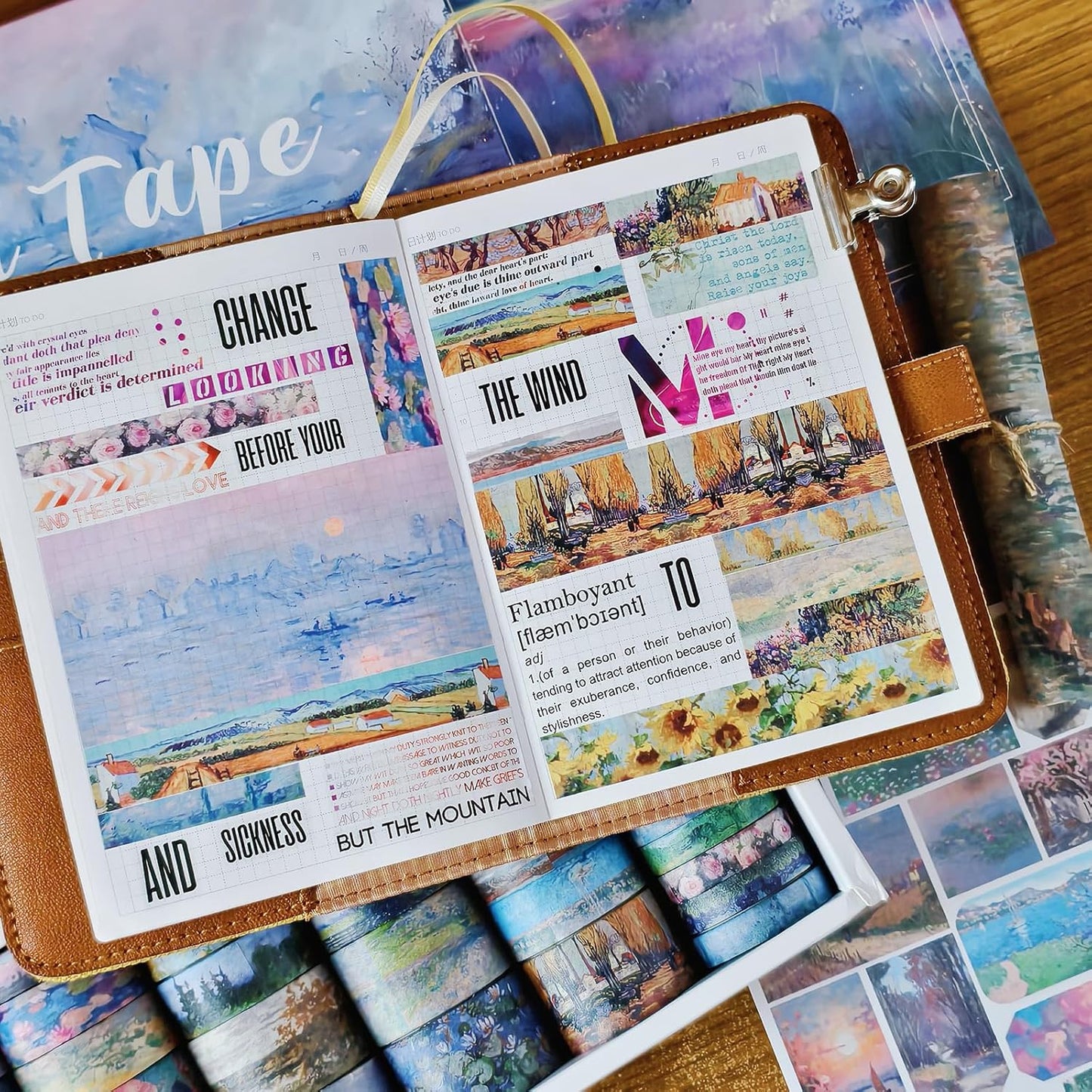 34 Rolls Washi Tape, Aesthetic Colored Decorative Cute Scrapbook Tape for Scrapbooking Supplies Journaling Craft Junk Journal