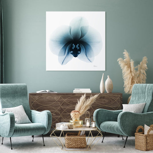 Empire Art Direct Frameless Free Floating Tempered Glass Panel Graphic Wall Art Ready to Hang, 38" x 38", Glacial Orchid