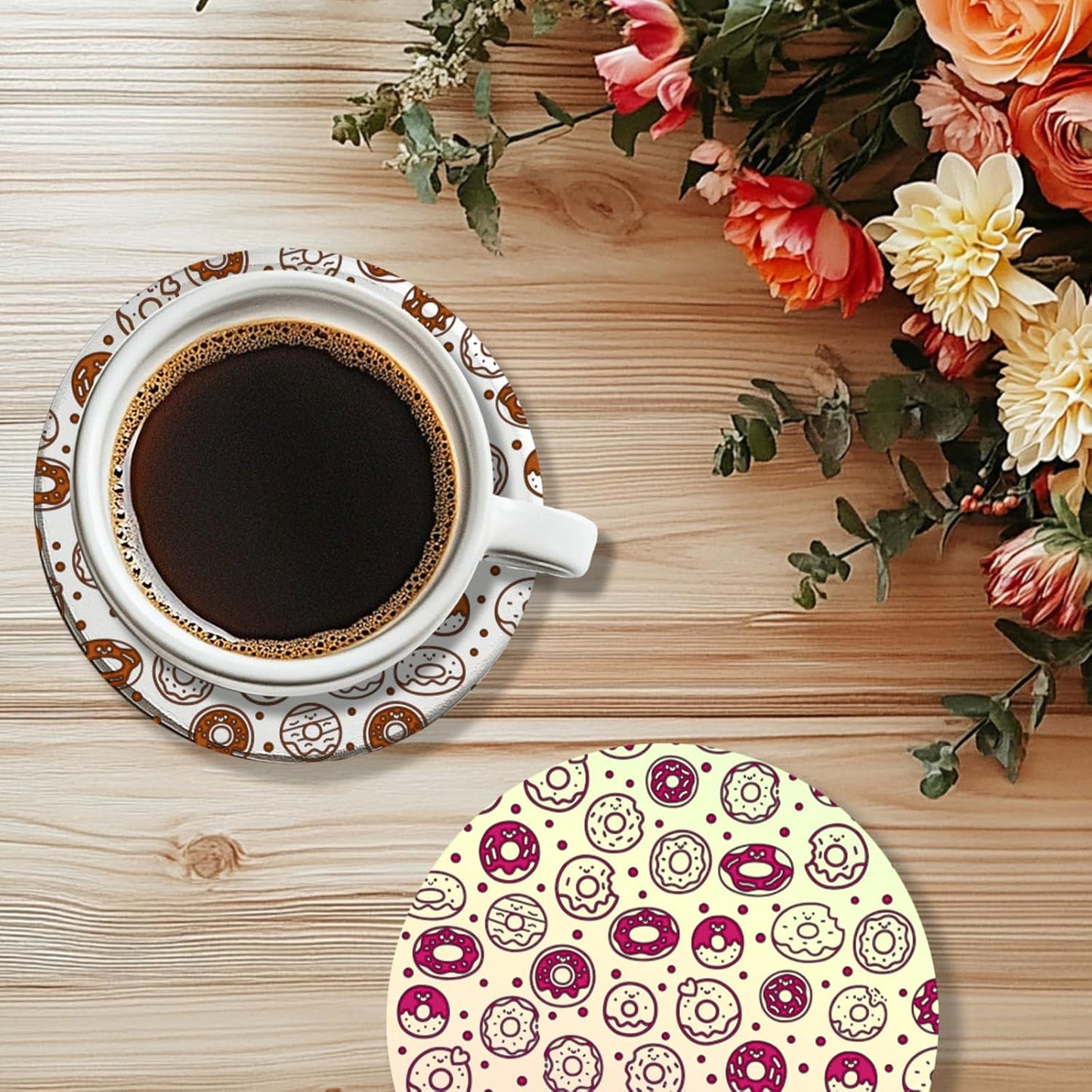 CHGCRAFT Donuts Pattern Polymer Clay Texture Sheet Polka Dots Pattern Silicone Texture Mat for Polymer Clay Making Earrings Jewelry DIY Crafts 5.5 × 5.5 Inch