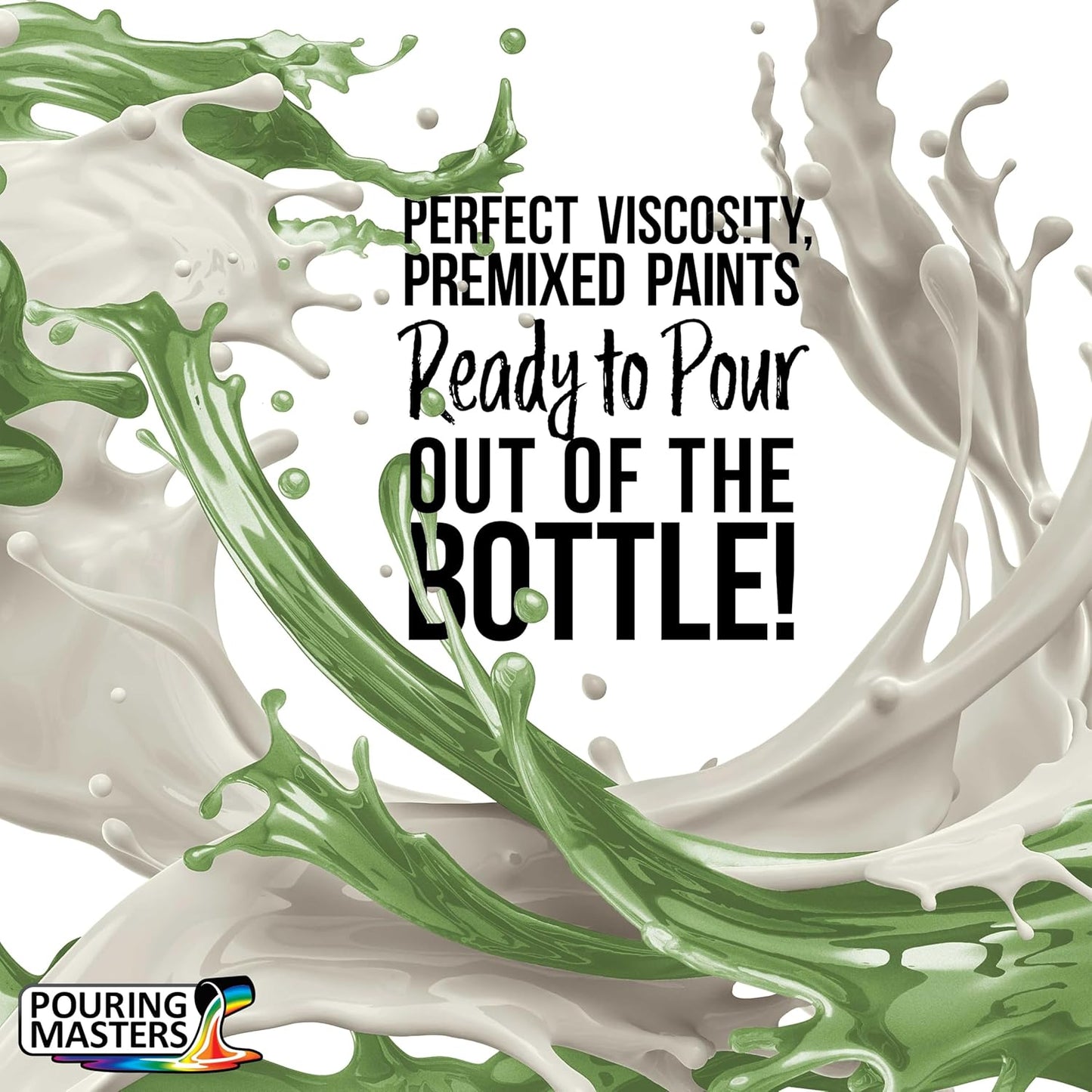 Pouring Masters Green Apple Metallic Pearl Ready to Pour Acrylic Pouring Paint - Premium 8-Ounce Pre-Mixed Fluid Acrylic Paint - Fluid Art Supplies for Canvas, Wood, Paper, Tile & Rocks