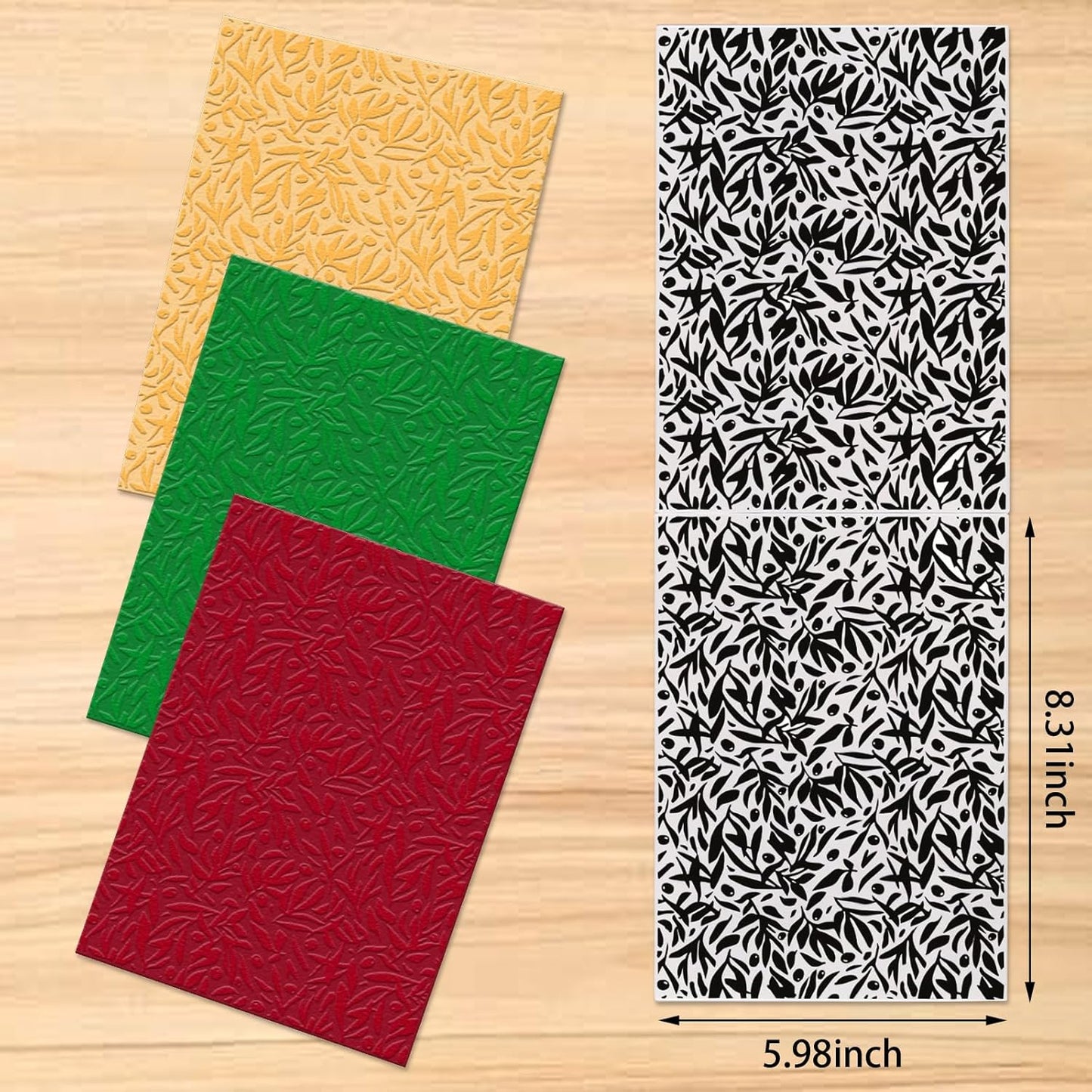 Glodecart Lawn Background Embossing Folder, Plastic Textured Impressions Special Pattern Grassland Leaves Embossing Folder Template for Card Making Scrapbooking Paper Craft Album Stamps DIY Décor