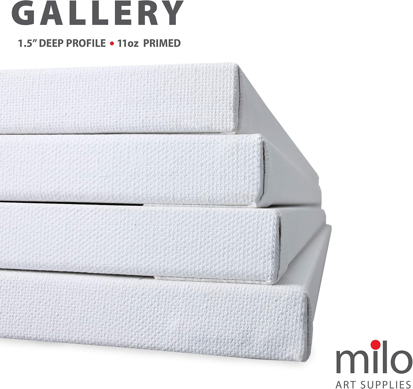 milo Stretched Artist Canvas | 30x40 inches | 4 Pack | 1.5” inch Thick Gallery Profile | 11 oz Primed Large Canvases for Painting, Ready to Paint Art Supplies for Acrylic, Oil
