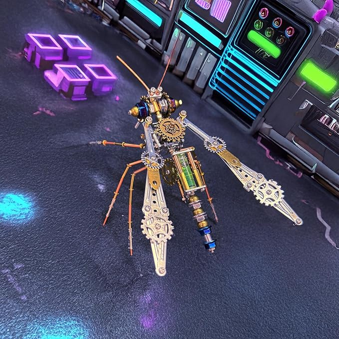 3D Assembly Puzzles Metal Insect Bug Mechanical Mosquito Steampunk Sculpture Arts and Crafts DIY Projects,Model Building Kits Science Kit Fun Birthday Gift (Mechanical Mosquito)