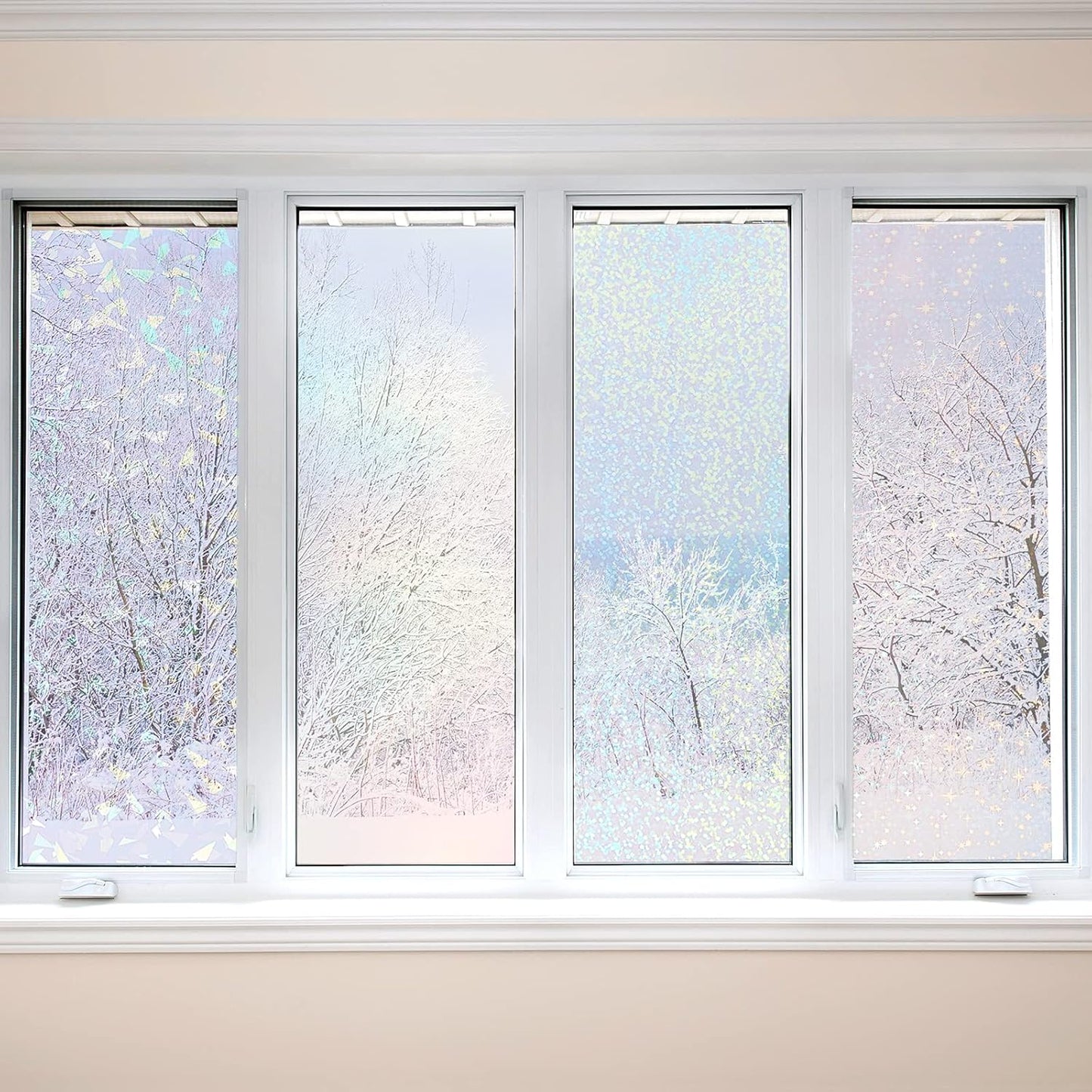 36 Sheets A4 Holographic Paper Sticker Transparent Waterproof Self Adhesive Film 11.7 x 8.3 Inches (Gem, Dot, Colorful, Star)