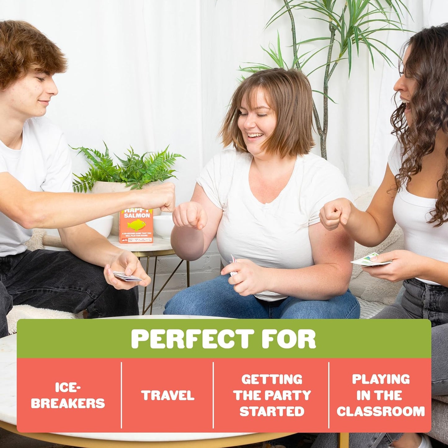 Exploding Kittens Happy Salmon 3-8 Players - Ages 6+ - 90 Second Rounds - Easy to Learn Quick Matching Card Game - Party Game, Family Game Night, Kid and Adult Card Game