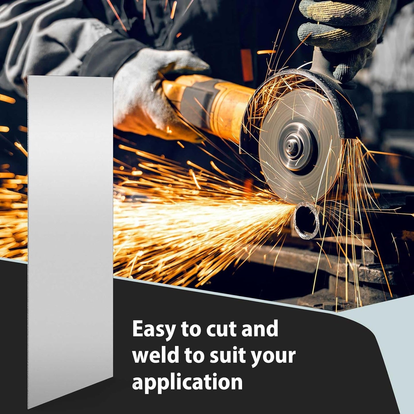 1 pcs 16 Gauge 12 x 48 inch Metal Steel Sheet Steel Plate Mild Carbon Cold Rolled Square Weldable Metal Panels for Outside Industrial DIY Use Projects Weld Accessories