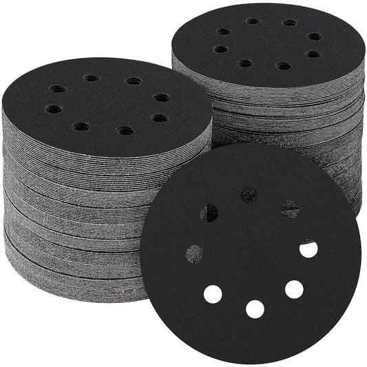 100PCS 5 inch Silicon Carbide Sanding Discs 150 Grit, Wet Dry Orbital 5 Sander Hook and Loop Sandpaper Disc, Best for Metal,Automotive,Wood Polishing