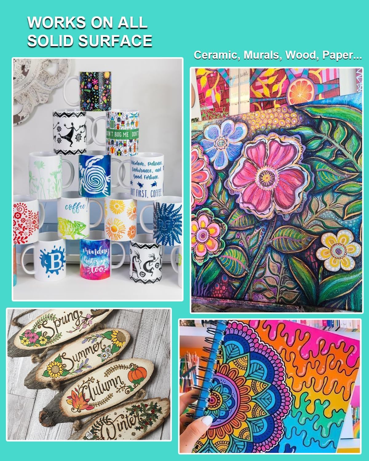 FansArriche Acrylic Paint Markers, 15mm Jumbo Felt Tip, 10 Colored Waterproof and Permanent Paint Pens for Tagging, Signs, Calligraphy, and Outdoor Paintings