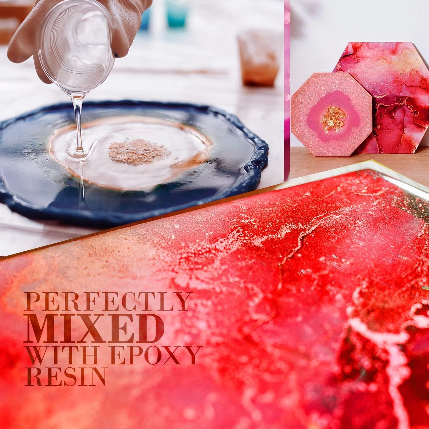 Flag RED Mica Powder for Epoxy Resin 100g / 3.5oz. Sealed Bag - TECHAROOZ 2 Tone Resin Dye Color Pigment Powder for Lip Gloss, Nails, Colorant for Slime Bath Bombs Soap Making & Polymer Clay