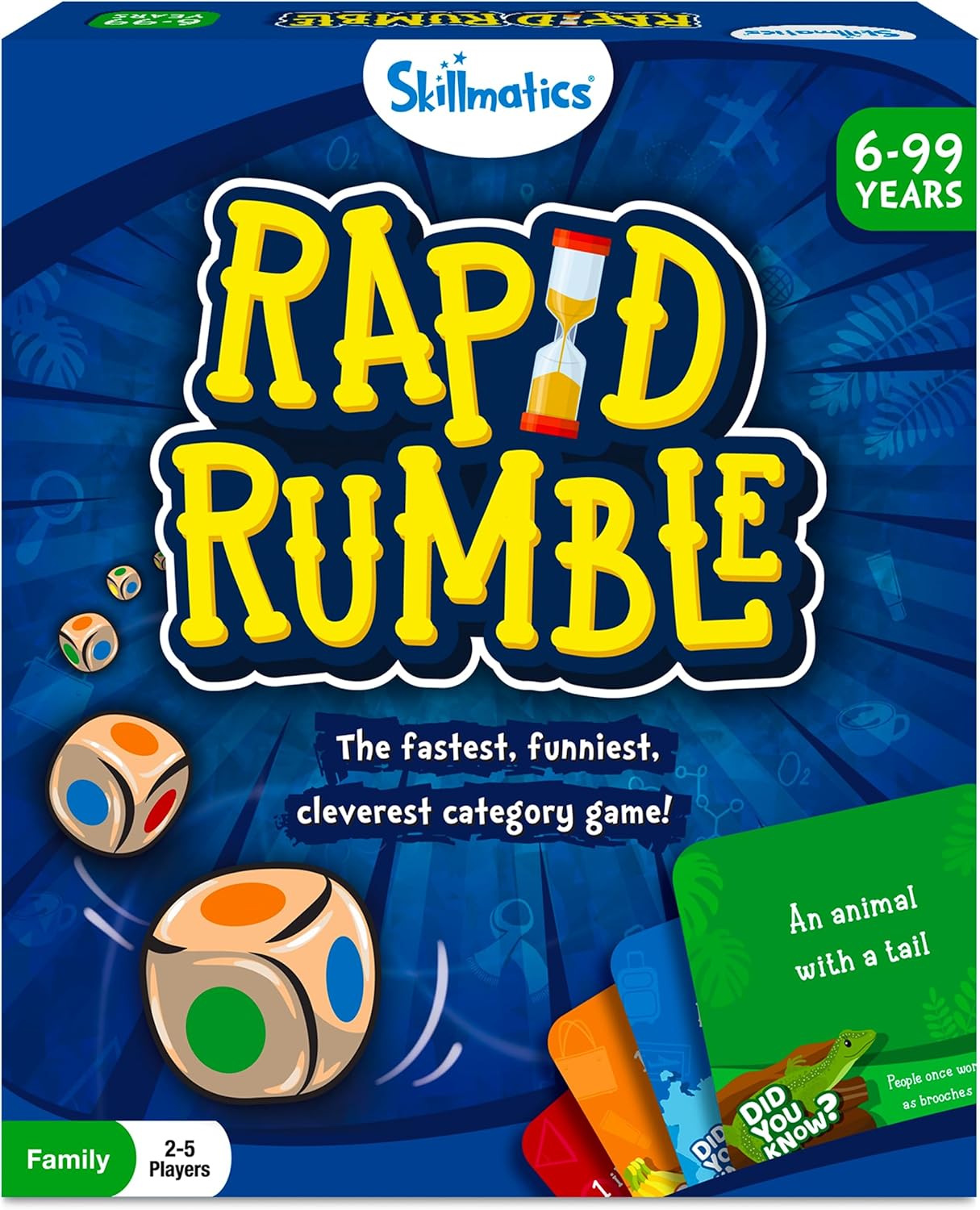 Skillmatics Rapid Rumble - Fast-Paced Board Game, Educational Toy, Quick-Thinking Card Game for Kids, Teens & Adults, Fun for Christmas, Family Game Night, Gifts for Ages 6, 7, 8, 9 & Up
