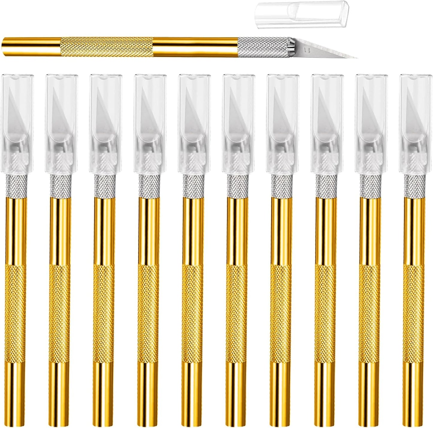 15 Pack Exacto Knife Set, Hobby Knife, Back to School Supplies Craft Knifes Kit for Art, Carving, DIY, Scrapbooking, Art, Cutting, Stencil(Gold)