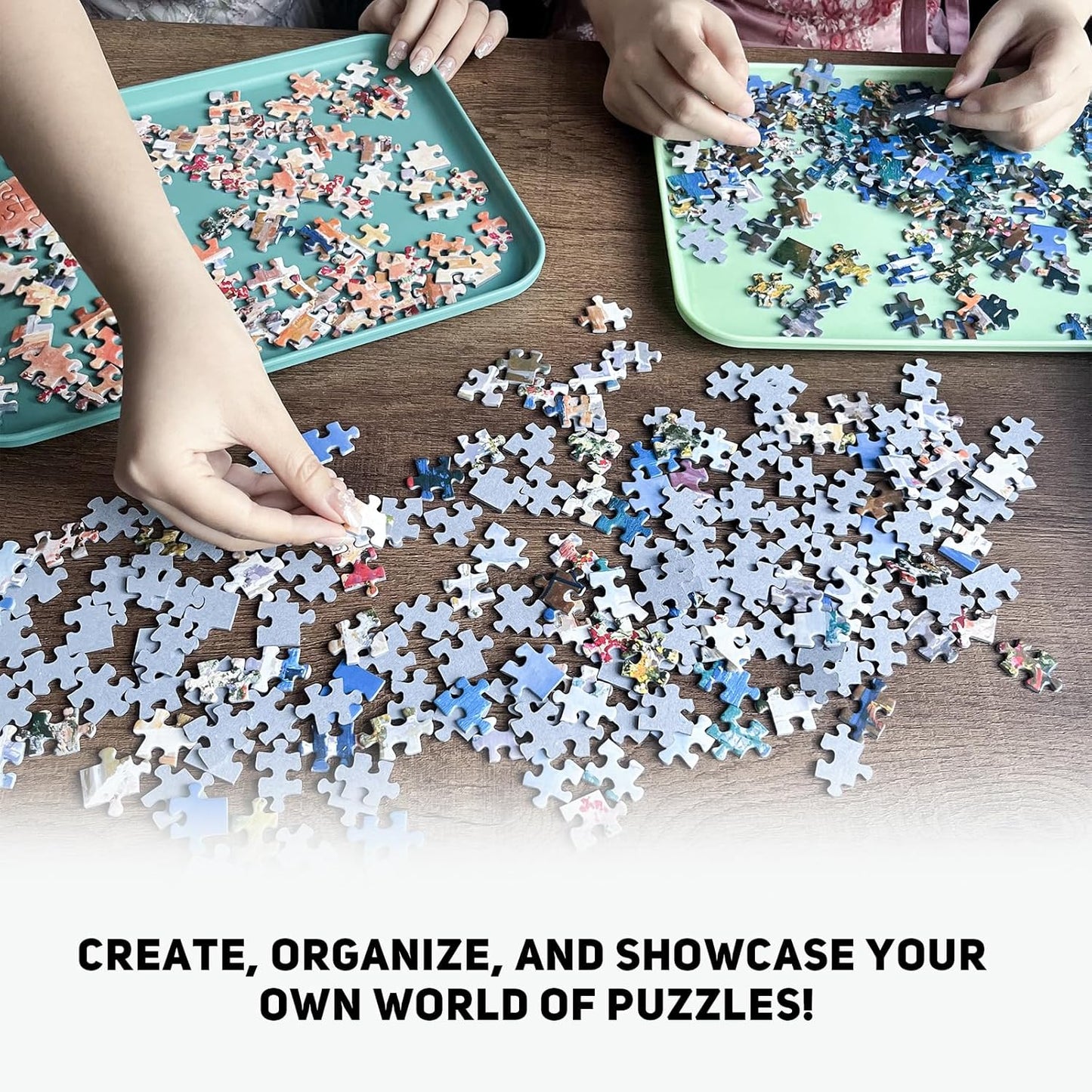 12" x 8.7" Puzzle Sorting Trays - Stackable, 6 Pack Puzzle Sorter for Sorting 1000/1500/2000 Pieces