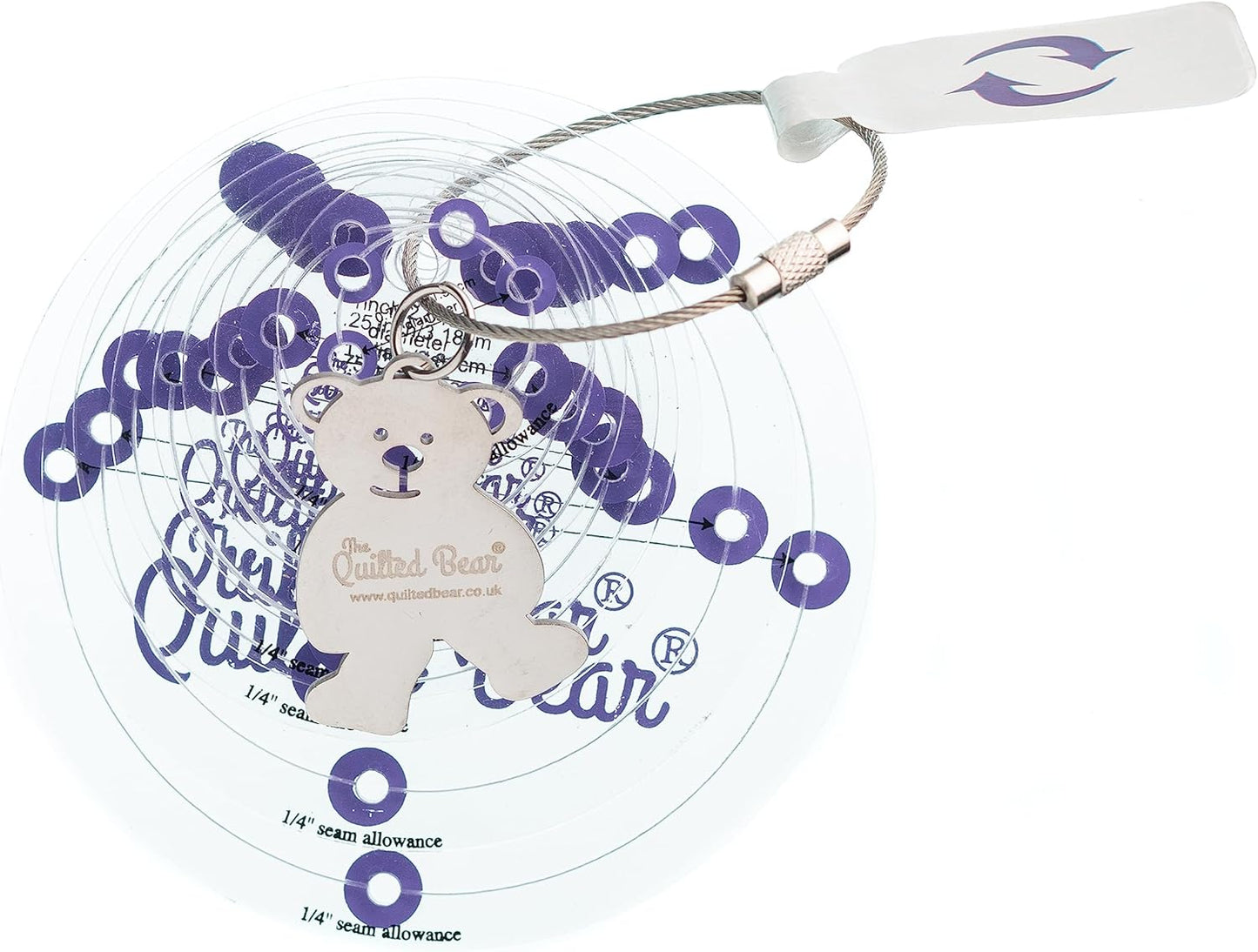The Quilted Bear Circle Quilting Templates – 8 Clear Non-Slip Acrylic Quilt Templates for Precise Fabric Cutting & Stress-Free Machine Quilting - Ideal for Quilt & Sewing Supplies (¾–3")