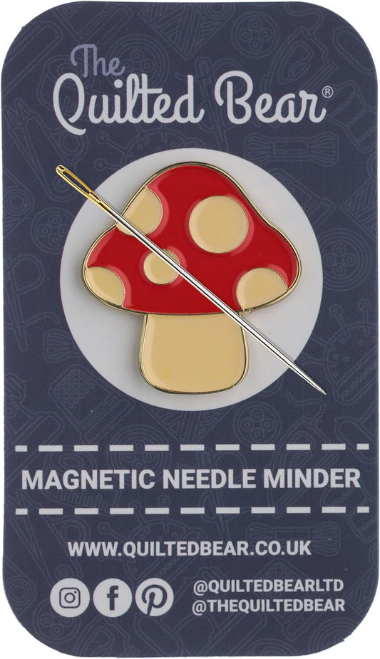 The Quilted Bear Needle Minder - Needle Minder Magnet for Keeping Sewing & Embroidery Needles, Cross Stitch Needles Safe - Stress Free Stitching Cross Stitch Supplies & Embroidery Supplies (Mushroom)