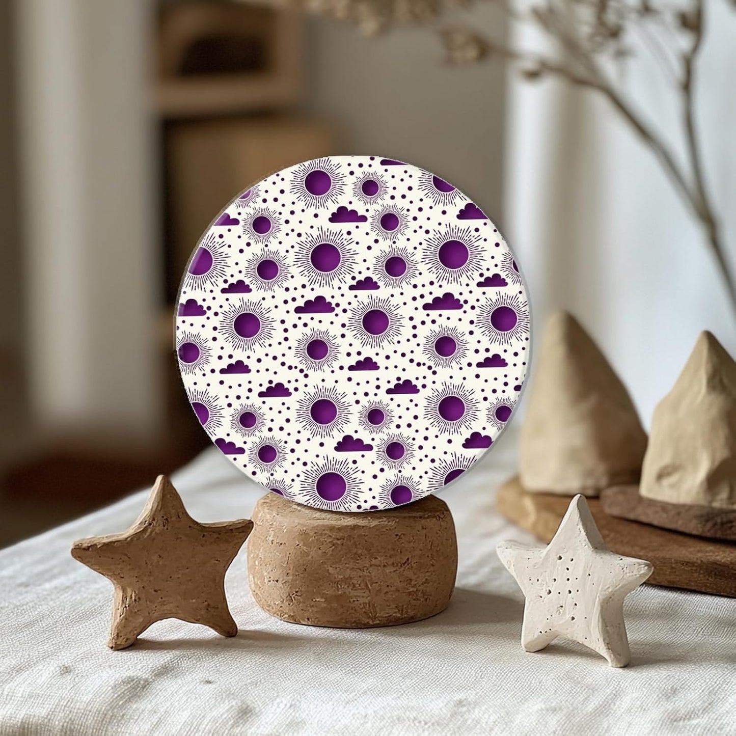 CHGCRAFT Sun and Cloud Polymer Clay Texture Sheets Geometric Pattern Silicone Texture Stamp Clay Texture Mat Modeling Pattern Pad Sheets for Jewelry and Earrings Tools, 5.5x5.5 inch