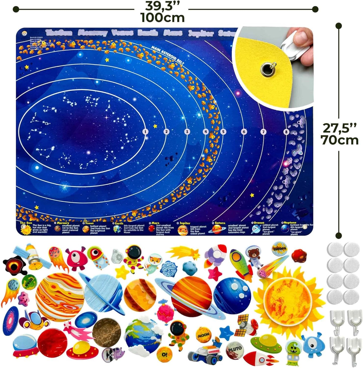 QUOKKA Space Felt Board for Kids 3-5 Years Old - Social Emotional Preschool Learning Activities for Ages 3-5 - Educational Flannel Toy Speech Therapy Gift