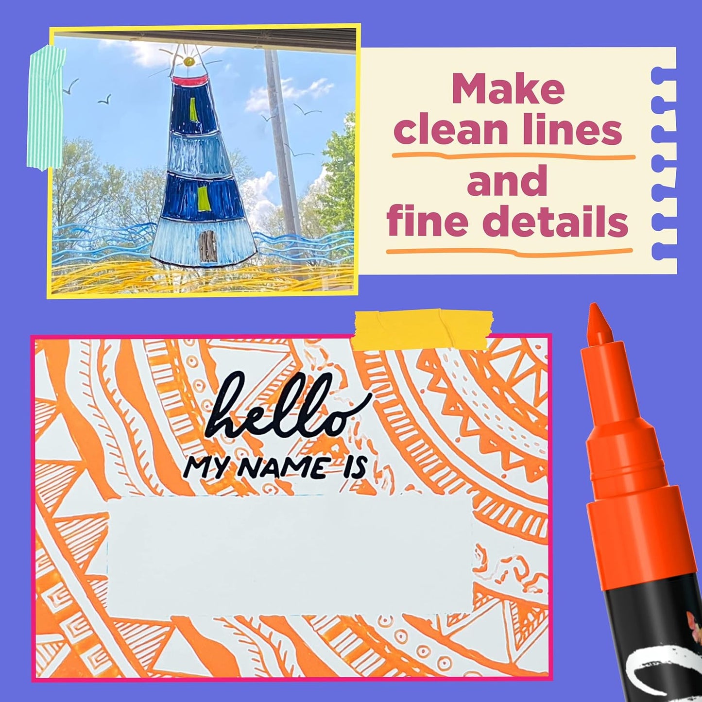 Extra Fine Tip Chalk Markers - (1mm Tip, Pack of 40) Neon, Pastel & Metallic | Erasable Liquid Chalk Pens for Chalkboard, Blackboard, Window, Labels, Bistro, Glass - Wet Erase Markers Fine Point